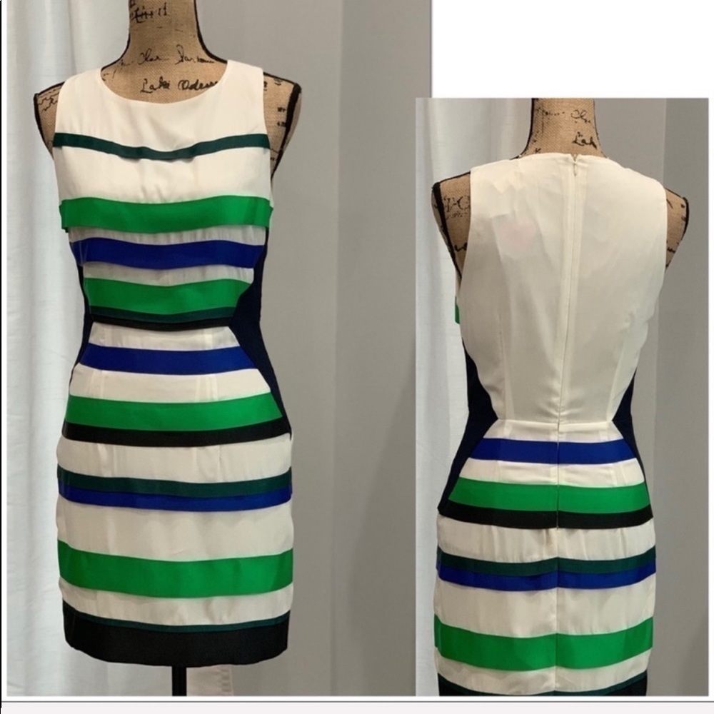 Fable multicolored tiered ribbon dress